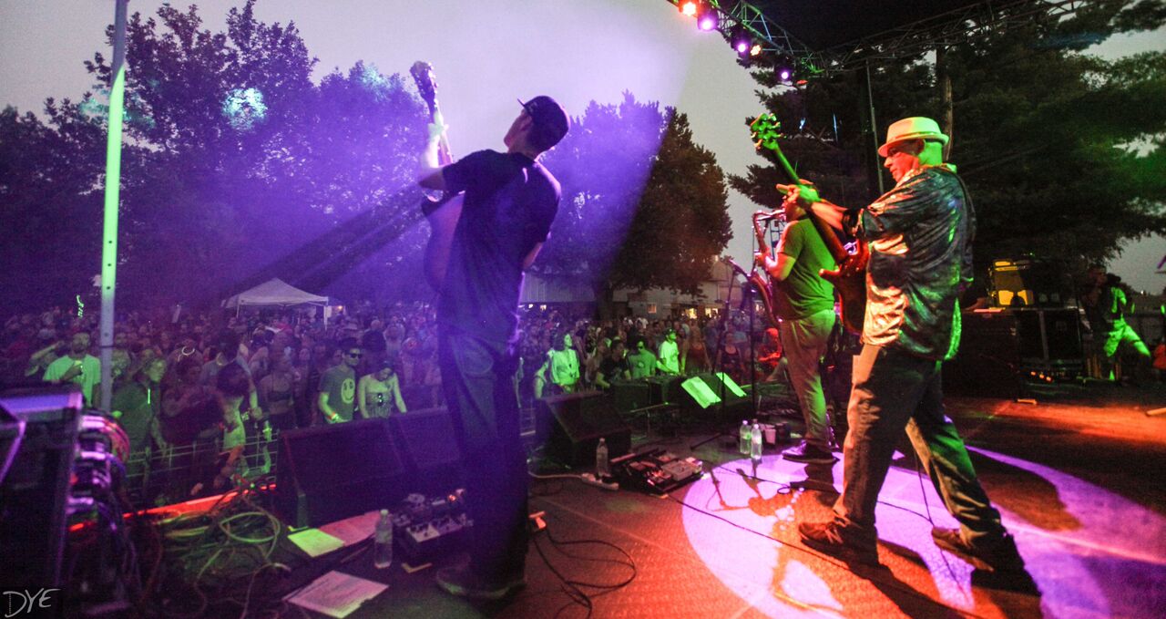 Outdoor stage and crowd view at Camp Euforia festival production